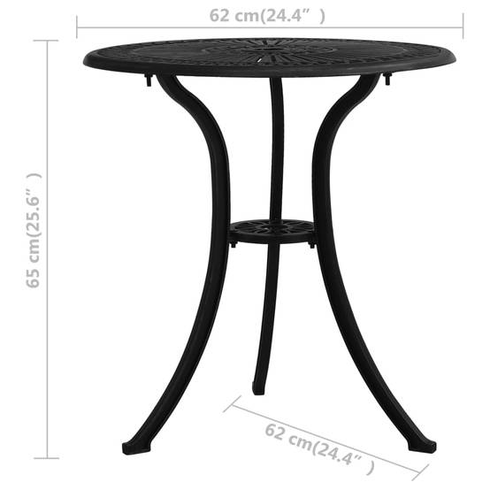 Table de jardin aluminium coulé noir 62 x 62 x 65 cm - PANGIVO - Image 6