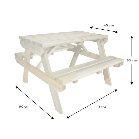 Table de pique-nique Fontainebleau + table de pique-nique enfant - Cémonjardin - Imagen 6