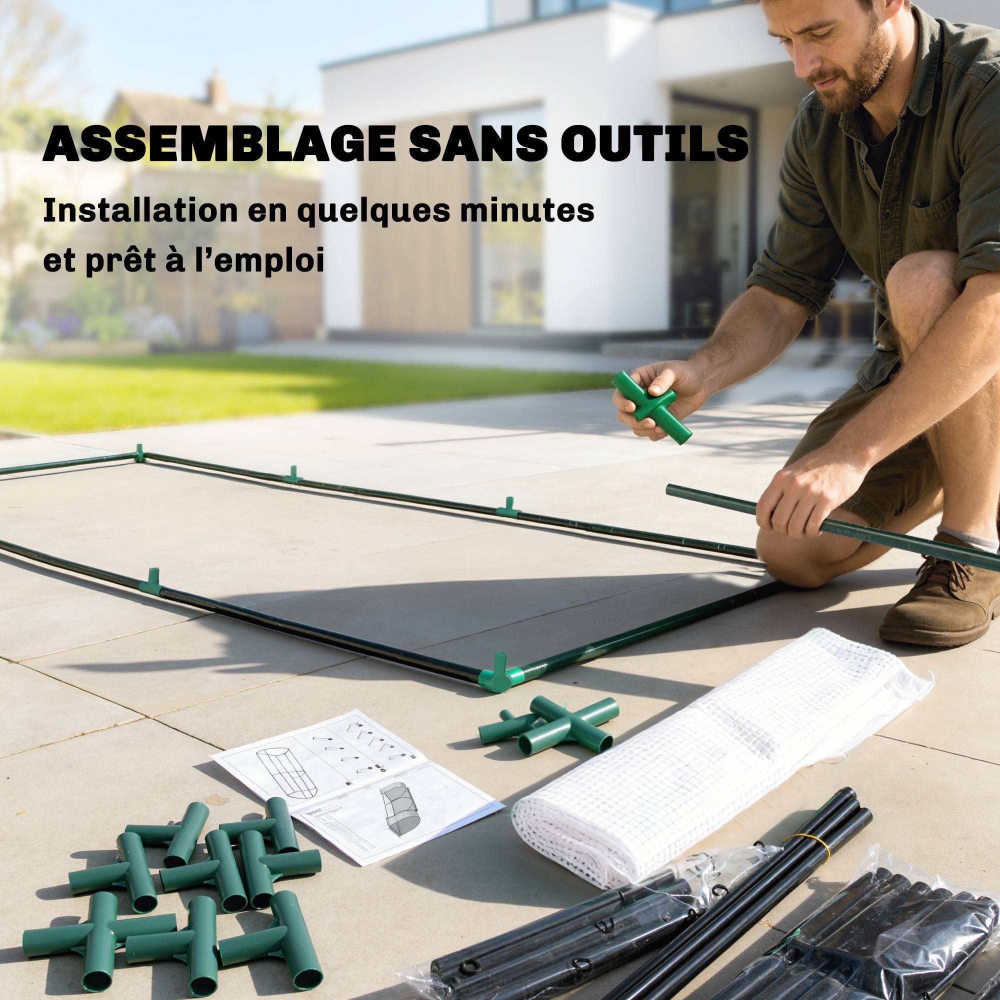 ComfortXL - Mini Serre Tomates Acier Légumes Bâche PE Porte Zippée Roulante 200x100x80cm Blanc - ComfortXL Outdoor Living - Image 10