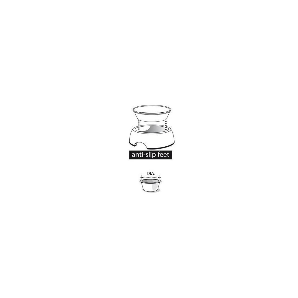 Flamingo - Gamelle double blanche 350 ml et 160 ml ø 11 et ø 14 cm  Chien ou chat - Imagen 2