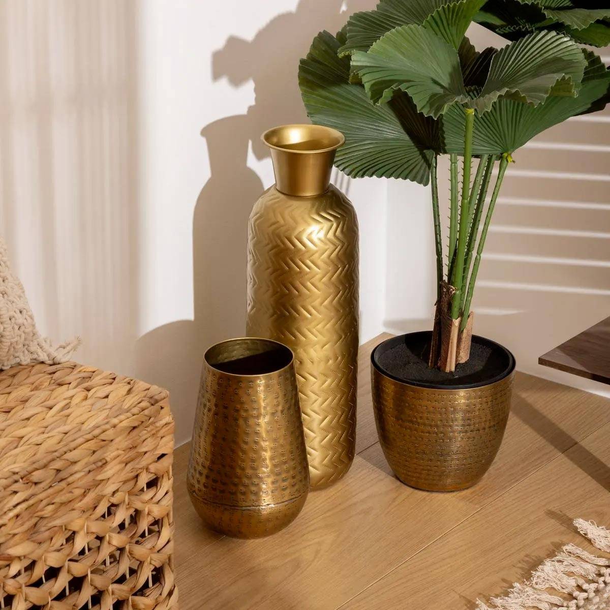 Atmosphera - Vase "Night" métal doré H45cm - Atmosphera Créateur d'intérieur - Image 3