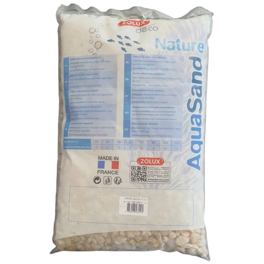 Zolux - Gravier décoratif jaune d'environ 8/12 mm aquasand naturel 4.5 kg - Imagen 2