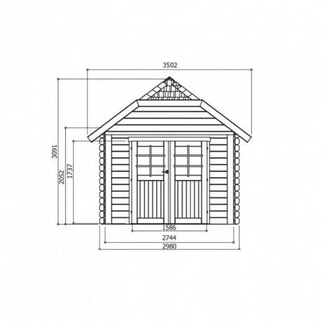 Abri de jardin CORK en bois 7.53 m², Toiture Shingle gris, Plancher Non - Imagen 2
