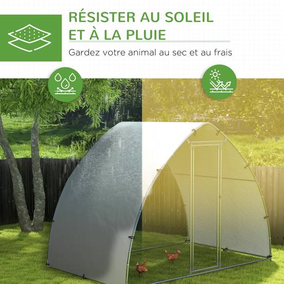 Grand Enclos Poulailler Acier Extérieur 5.75 m² - Parc Grillagé avec Toit Anti-UV - ComfortXL Outdoor Living - Image 6