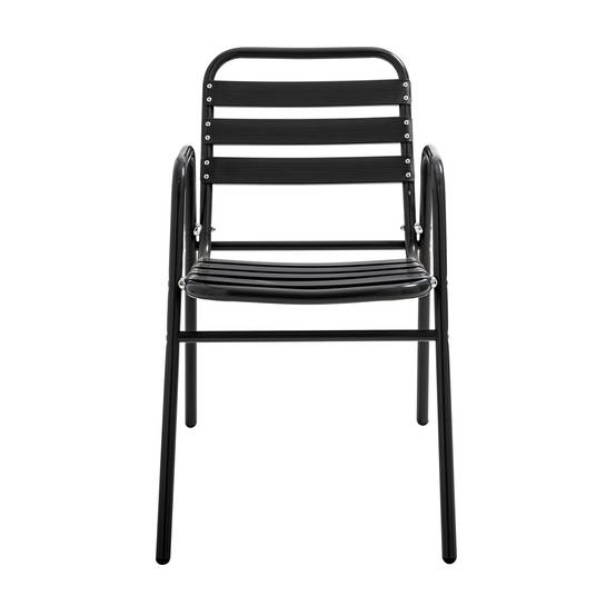 Oviala - Chaise de jardin empilable en aluminium noire Nothing Hill - Oviala - Image 3