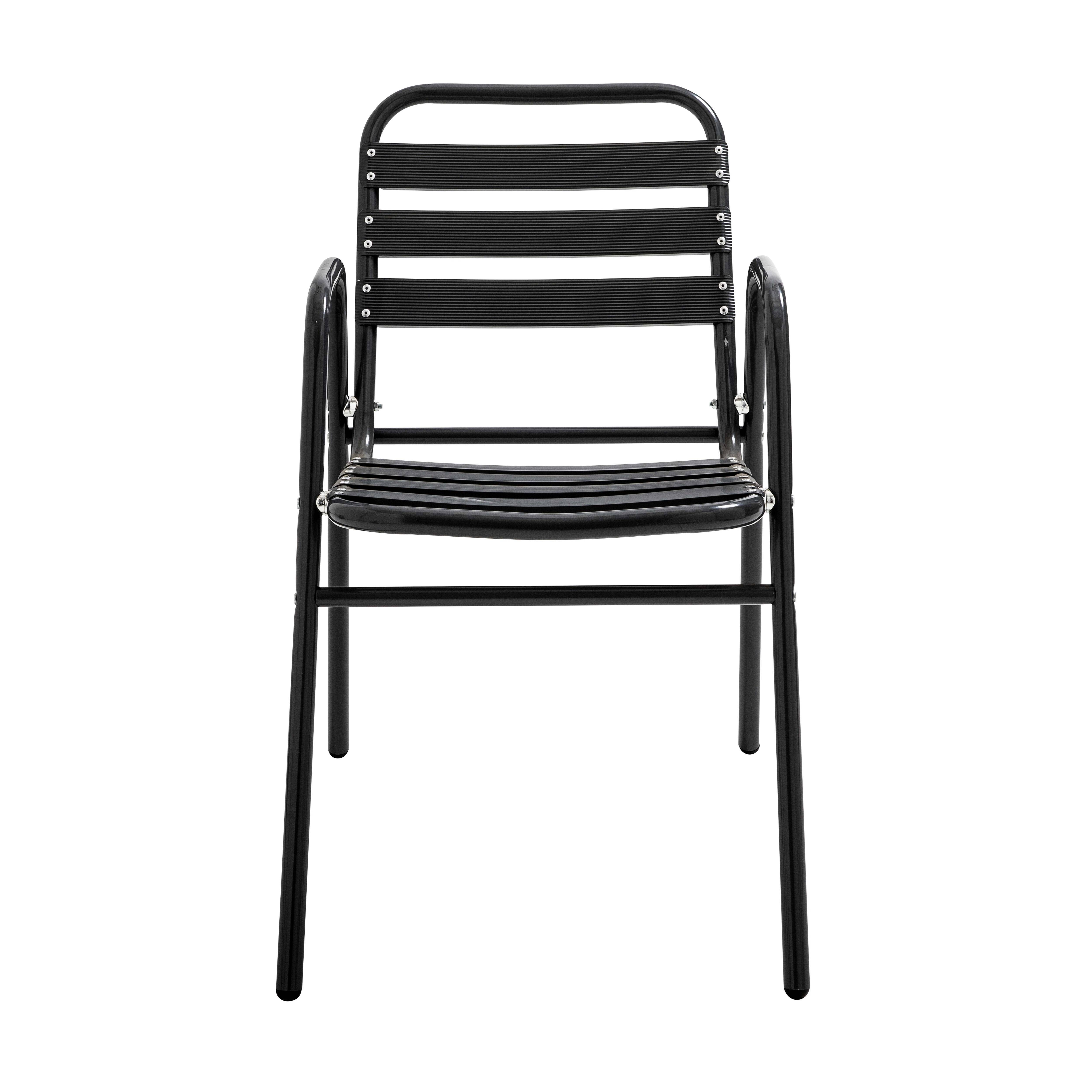 Oviala - Chaise de jardin empilable en aluminium noire Nothing Hill - Oviala - Image 3