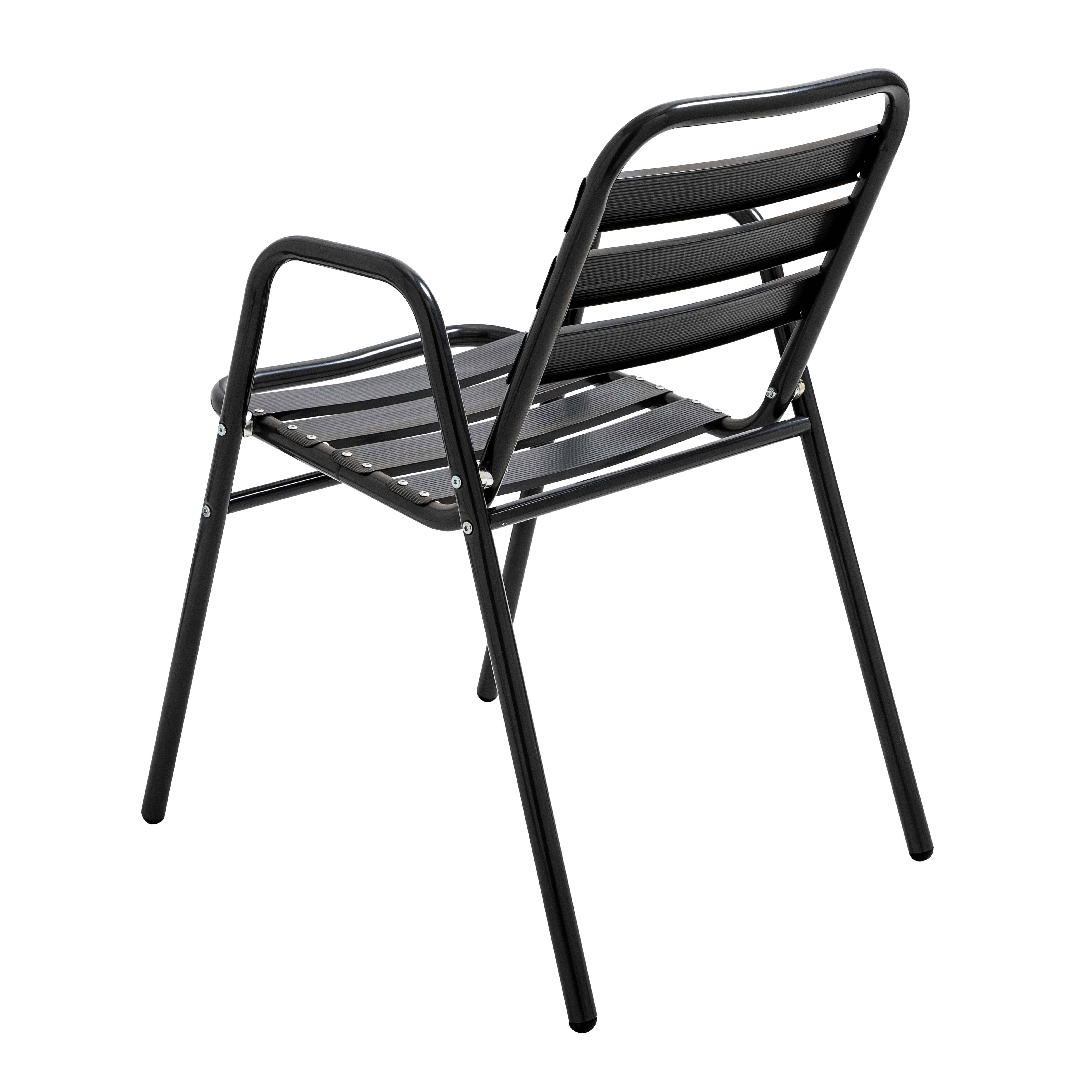 Oviala - Chaise de jardin empilable en aluminium noire Nothing Hill - Oviala - Image 2