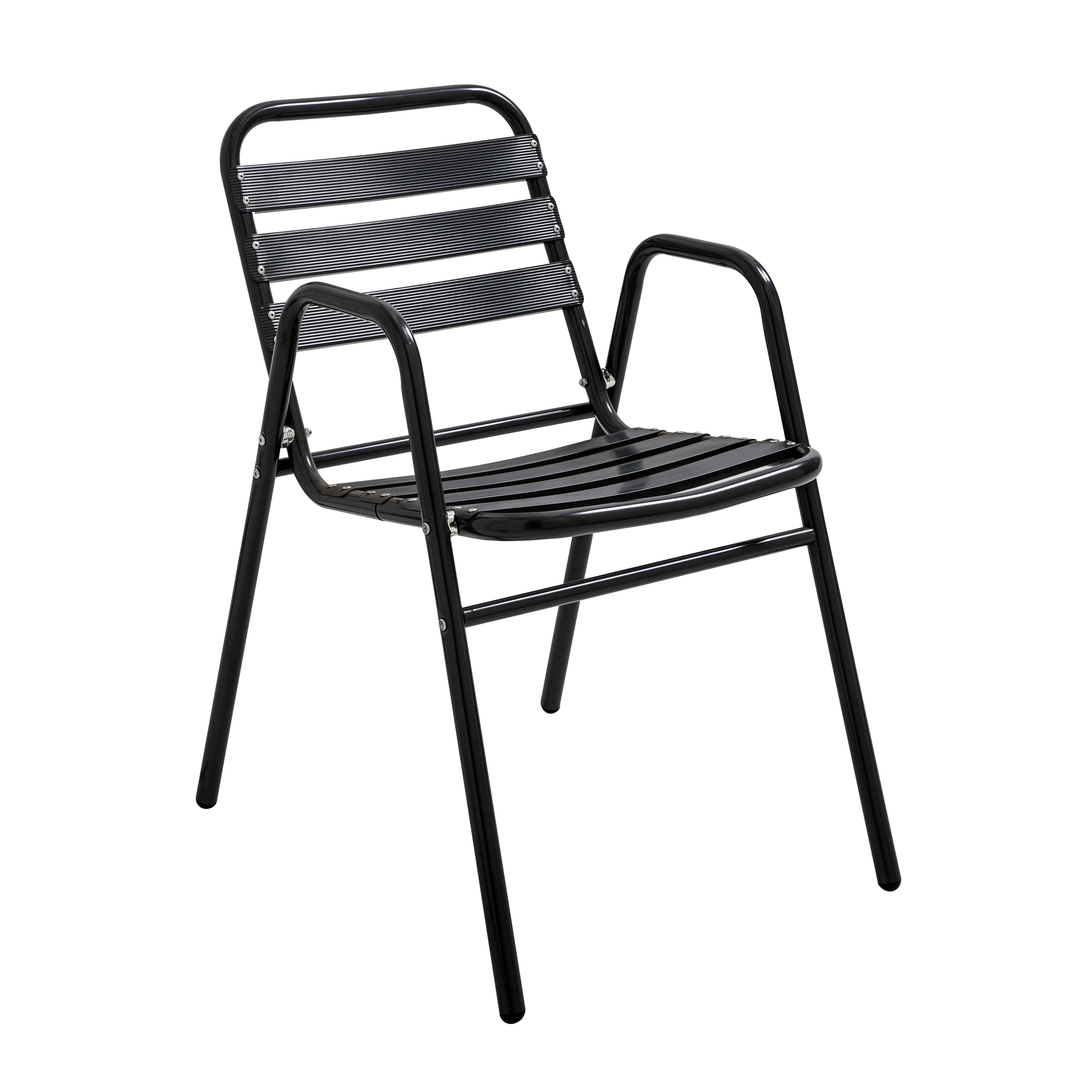 Oviala - Chaise de jardin empilable en aluminium noire Nothing Hill - Oviala - Image 1