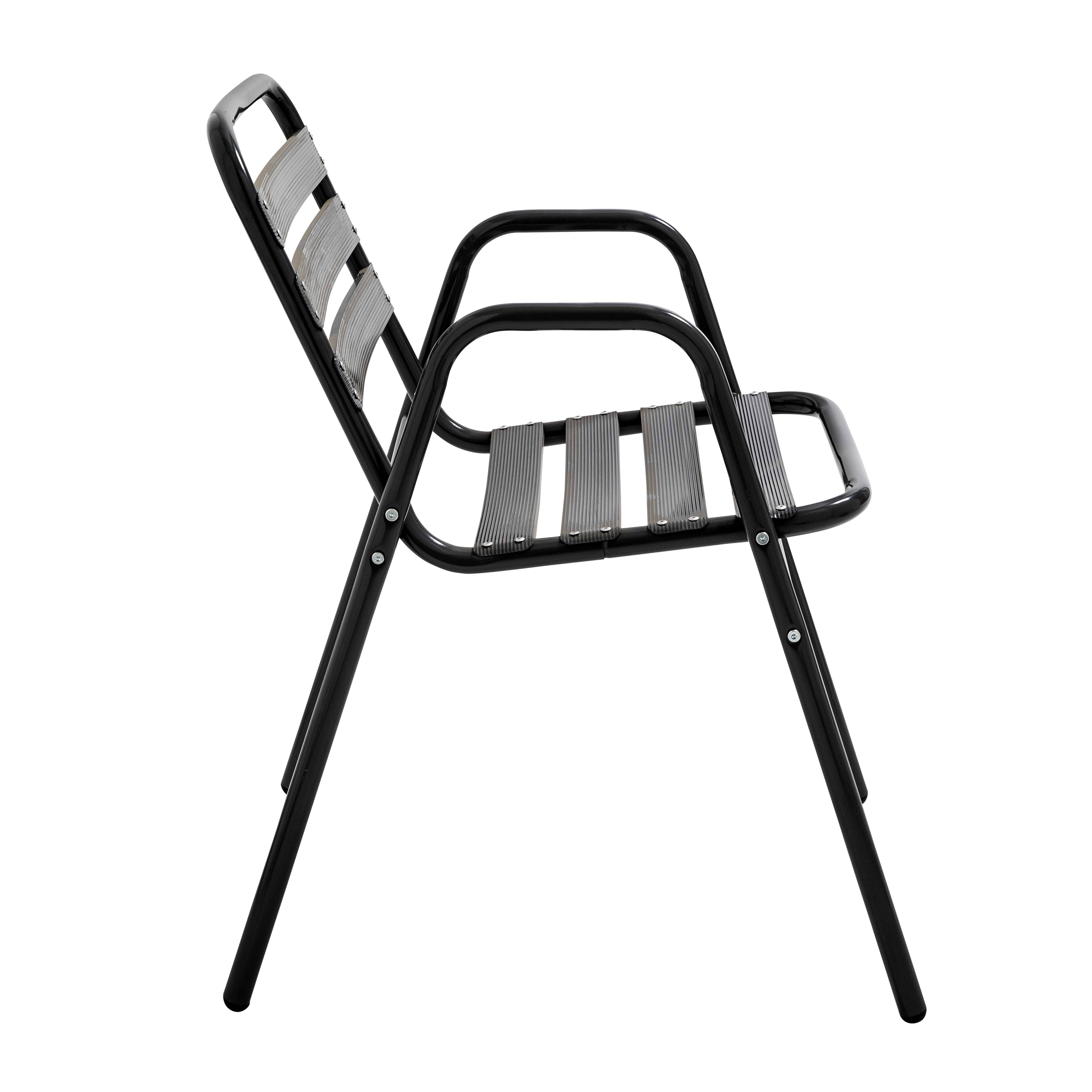 Oviala - Chaise de jardin empilable en aluminium noire Nothing Hill - Oviala - Image 5