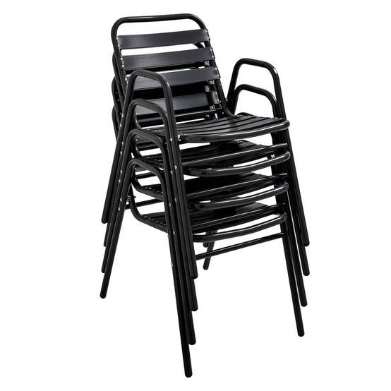 Oviala - Chaise de jardin empilable en aluminium noire Nothing Hill - Oviala - Image 4