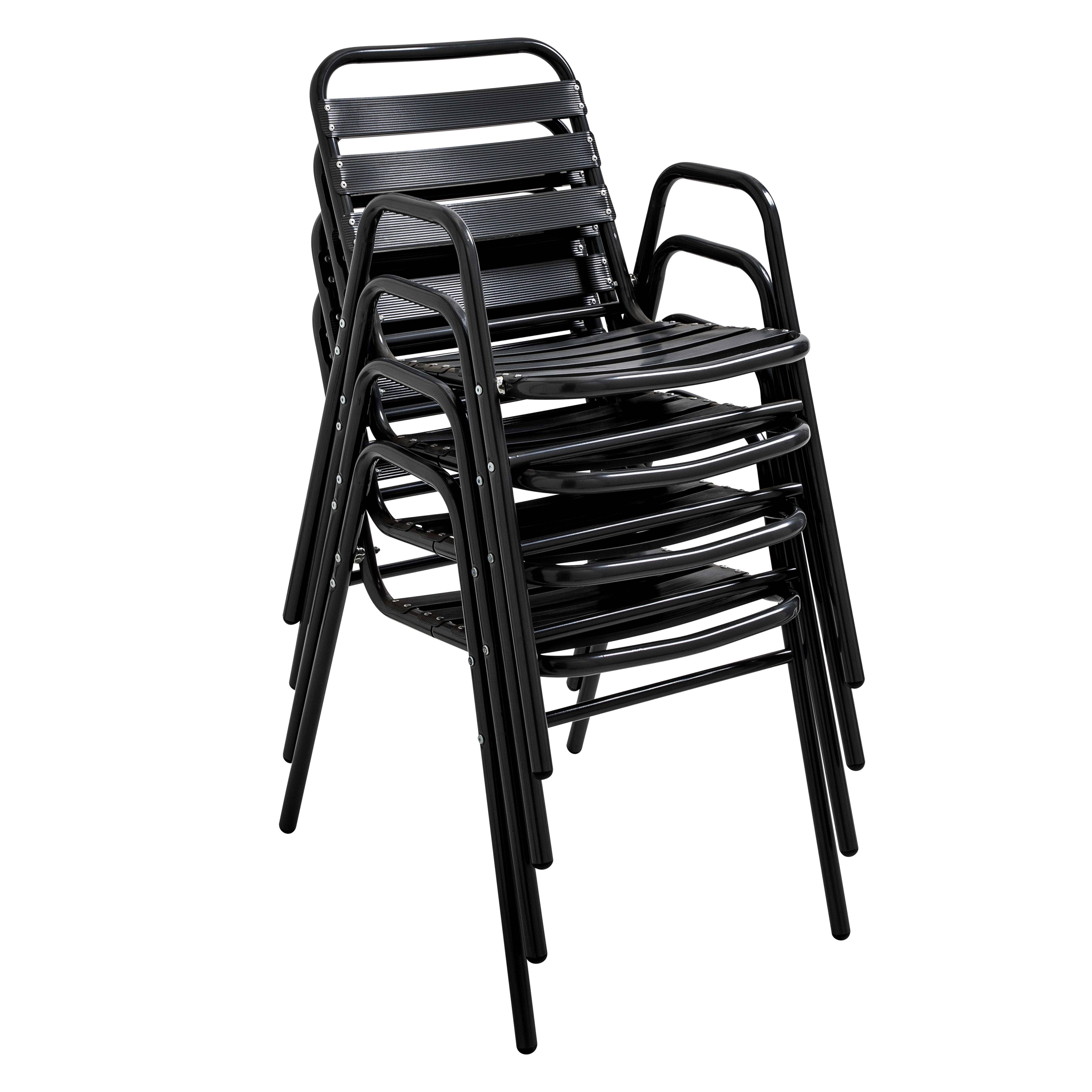 Oviala - Chaise de jardin empilable en aluminium noire Nothing Hill - Oviala - Image 4