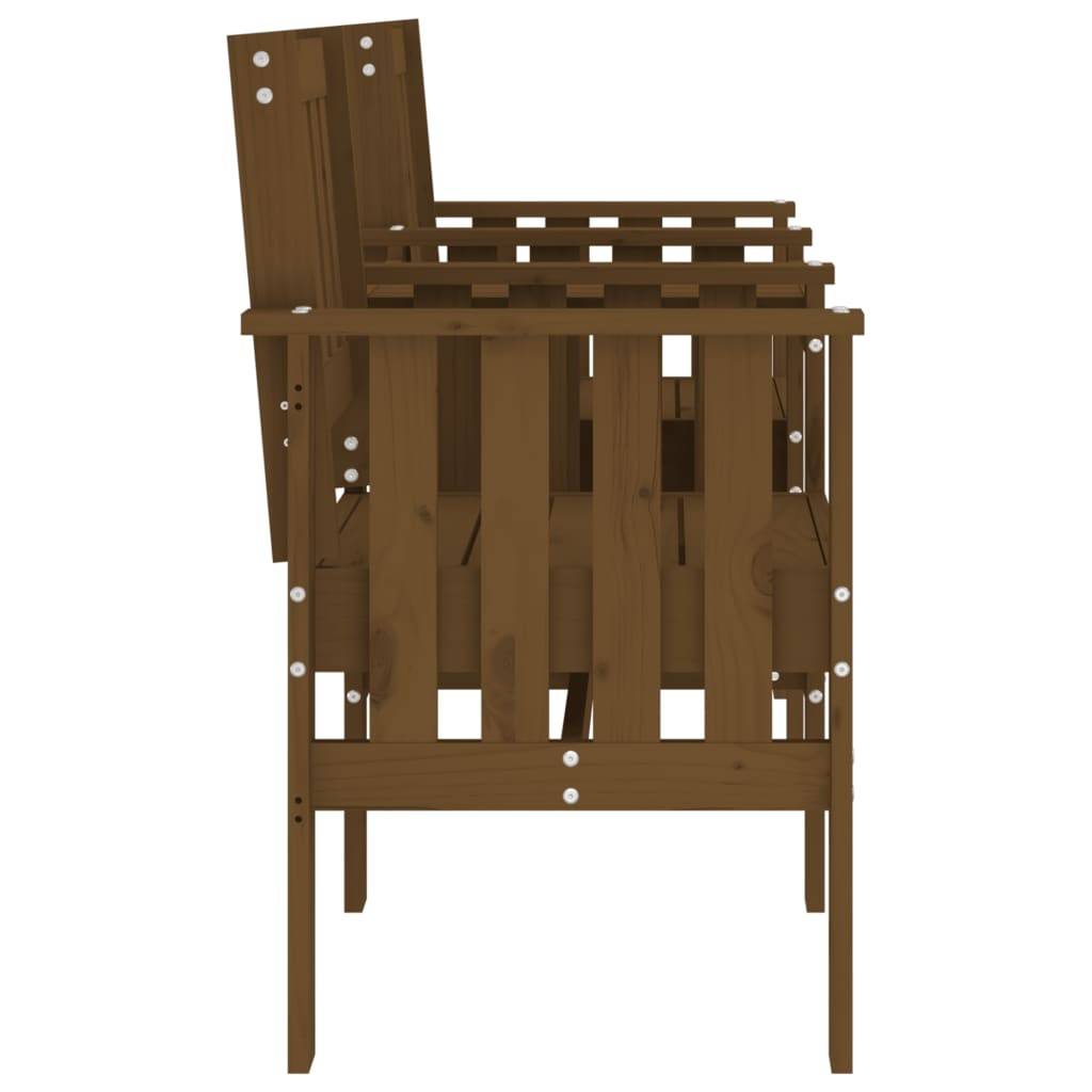 Maison Chic - Banc de jardin - Banc d'extérieur - Banquette avec table 2 places brun miel bois massif de pin-JU13962 - Imagen 4