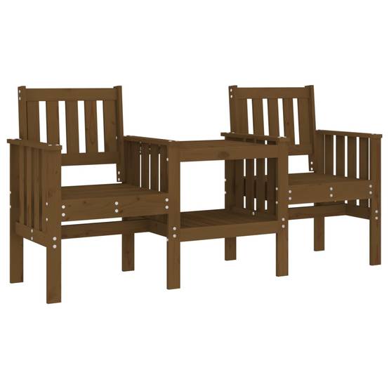Maison Chic - Banc de jardin - Banc d'extérieur - Banquette avec table 2 places brun miel bois massif de pin-JU13962 - Imagen 1