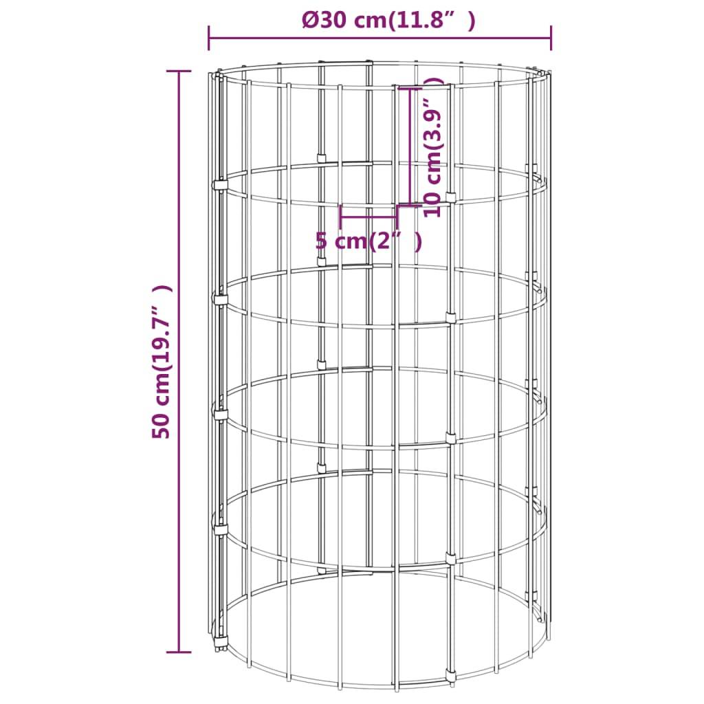 Poteau à gabion circulaire acier galvanisé Ø30 x 50 cm - PANGIVO - Image 6