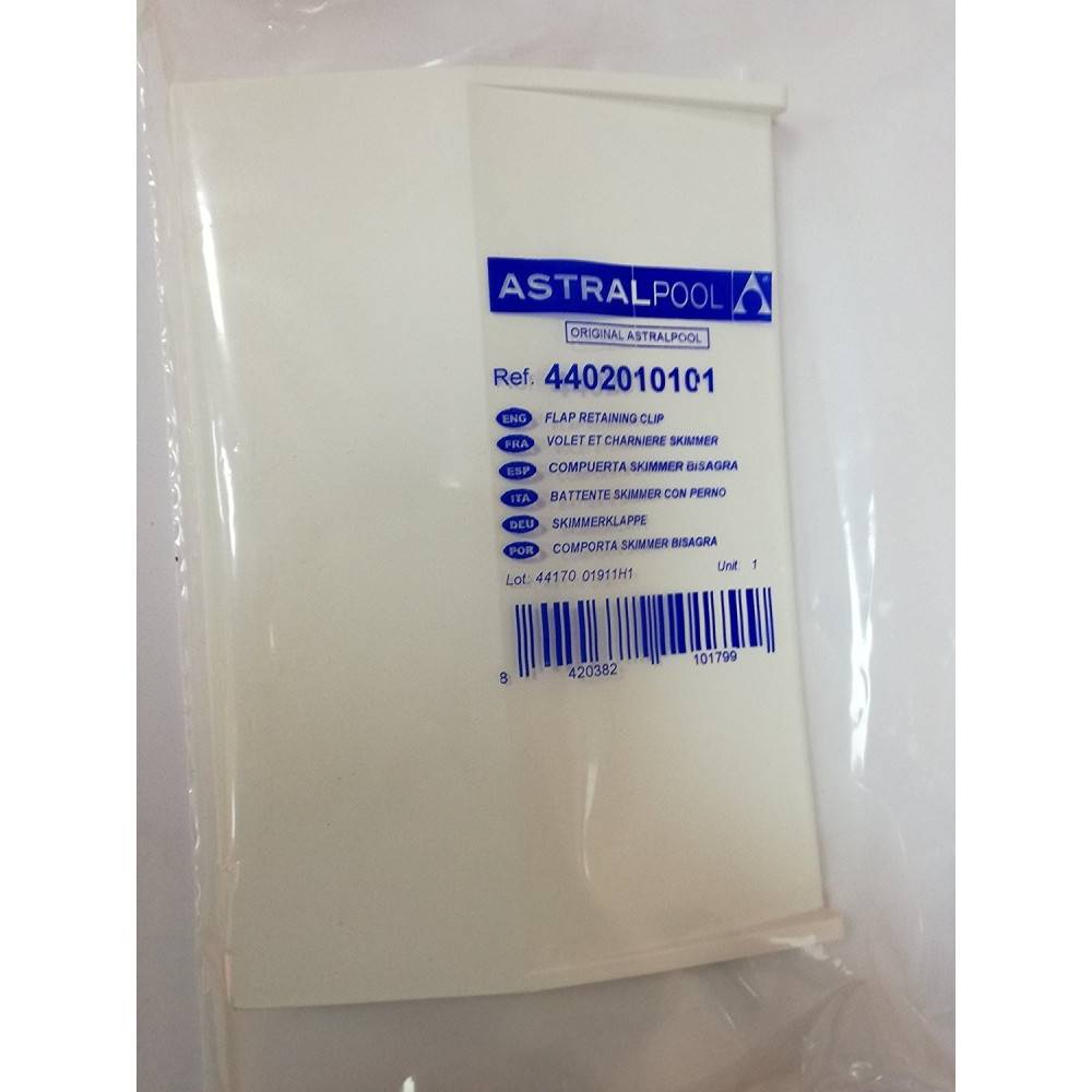 Volet et charnière standard 15L pour skimmer - blanc compatible astral 4402010101 - Imagen 3