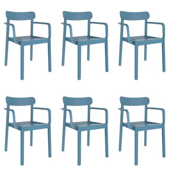 Set 6 fauteuils intérieur, extérieur bleu rétro ELBA garbar - Image 1
