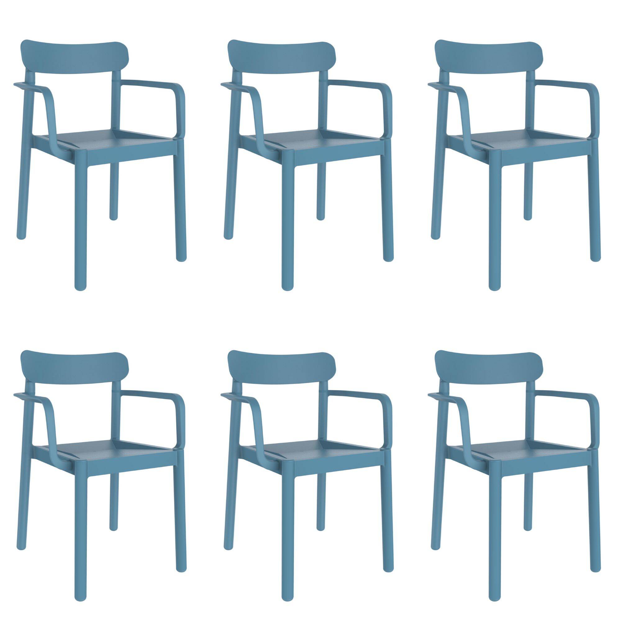 Set 6 fauteuils intérieur, extérieur bleu rétro ELBA garbar - Image 1