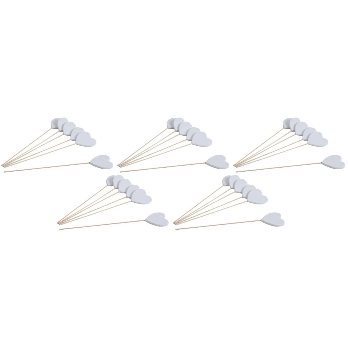 Aubry Gaspard - Piques coeurs en bois blanc (Lot de 30) - Imagen 1