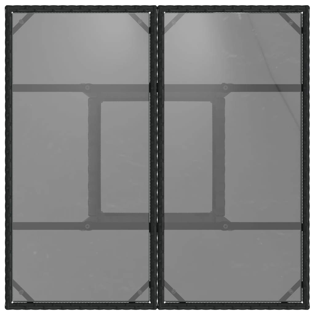 Table de jardin résine tressée noir avec dessus en verre 80 x 80 x 75 cm - PANGIVO - Image 7