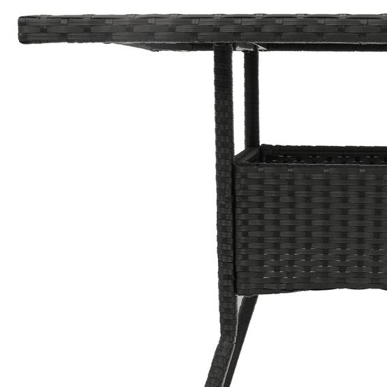 Table de jardin résine tressée noir avec dessus en verre 80 x 80 x 75 cm - PANGIVO - Image 9