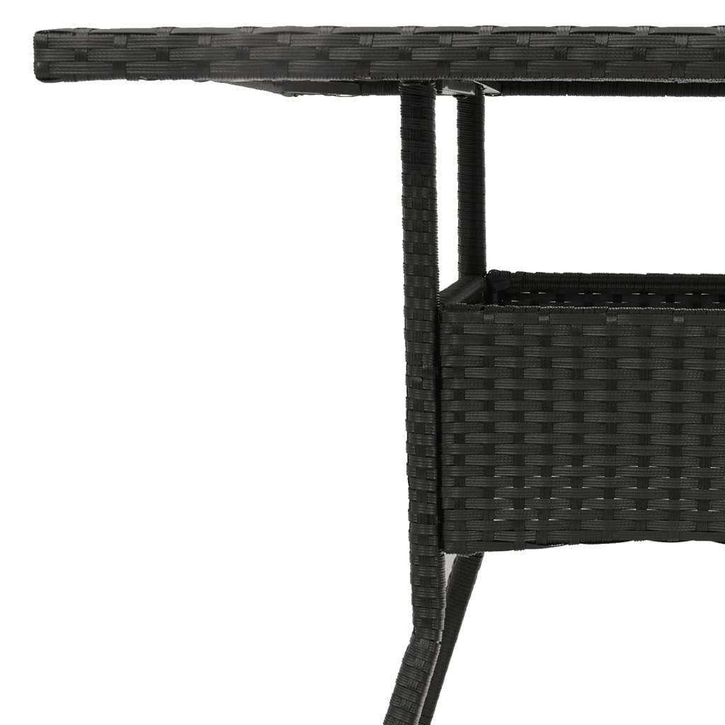 Table de jardin résine tressée noir avec dessus en verre 80 x 80 x 75 cm - PANGIVO - Image 9