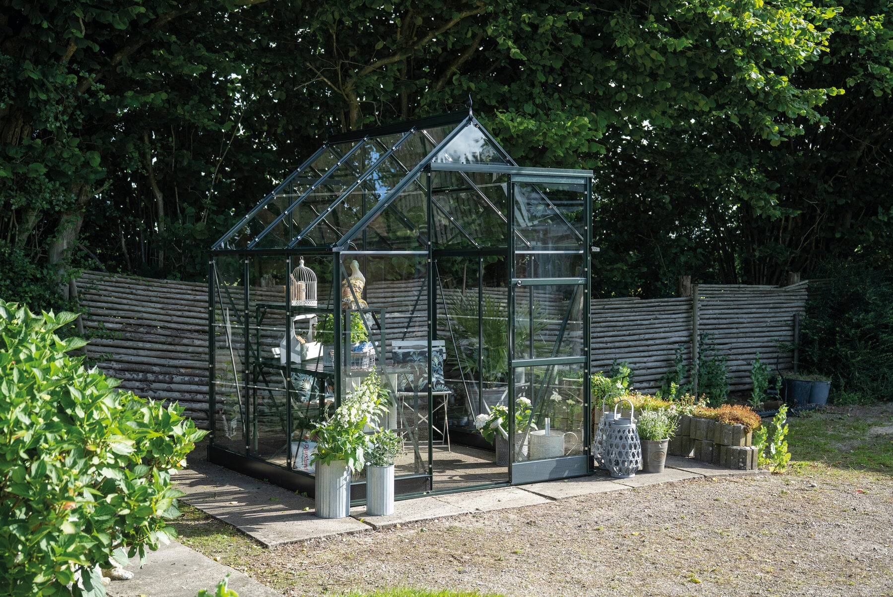 Halls - Serre en verre horticole 3,7 m² ICON 6, vert - Halls