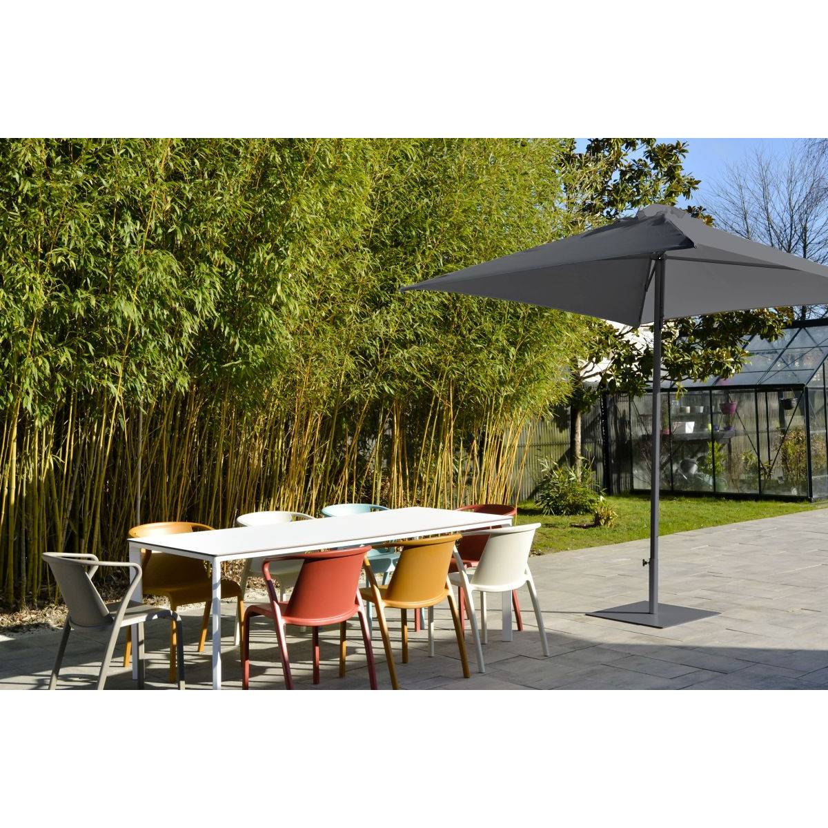 Dcb Garden - Parasol Ouverture Push-Up "Eolo" 250cm Gris Anthracite - Image 6
