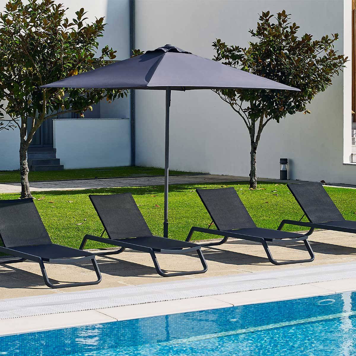 Dcb Garden - Parasol Ouverture Push-Up "Eolo" 250cm Gris Anthracite - Image 4