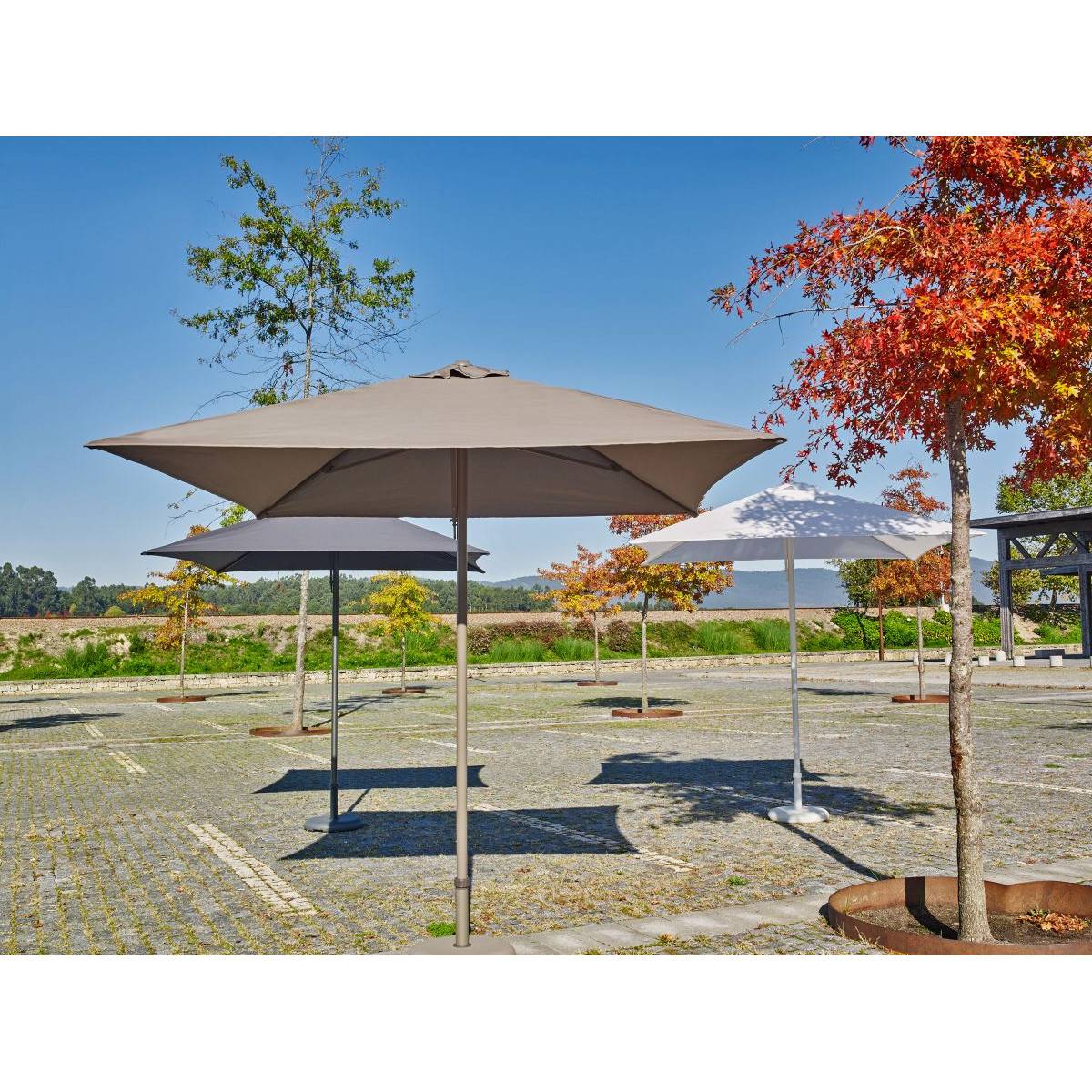 Dcb Garden - Parasol Ouverture Push-Up "Eolo" 250cm Gris Anthracite - Image 7