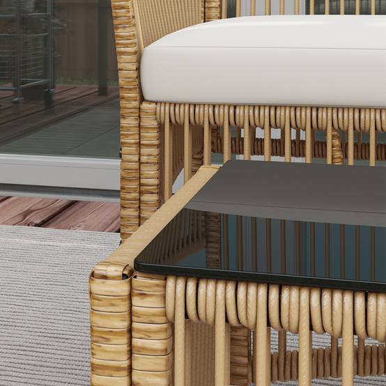 ComfortXL - Salon de jardin 4 places résine effet corde terrasse ensemble complet naturel - ComfortXL Outdoor Living - Image 9
