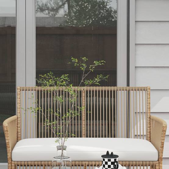 ComfortXL - Salon de jardin 4 places résine effet corde terrasse ensemble complet naturel - ComfortXL Outdoor Living - Image 10