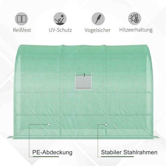 Serre adossée acier jardin avec étagères 300x150x213cm vert - ComfortXL Outdoor Living - Image 8