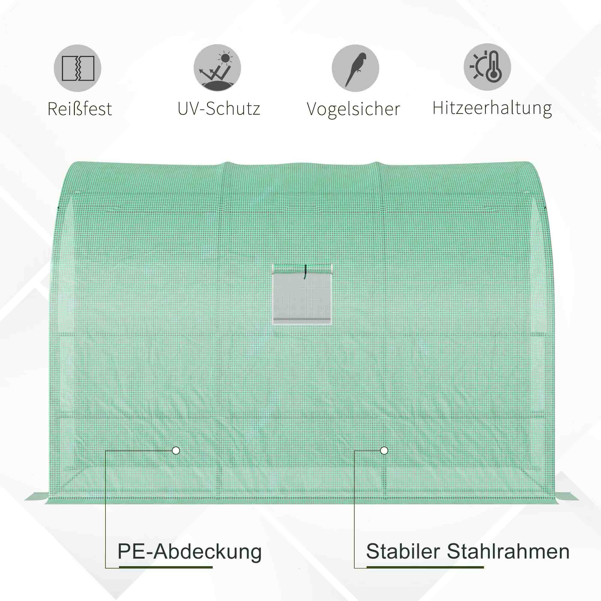 Serre adossée acier jardin avec étagères 300x150x213cm vert - ComfortXL Outdoor Living - Image 8