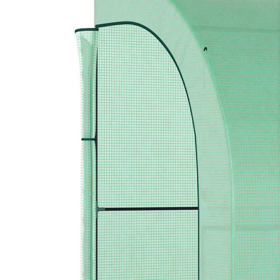 Serre adossée acier jardin avec étagères 300x150x213cm vert - ComfortXL Outdoor Living - Image 10