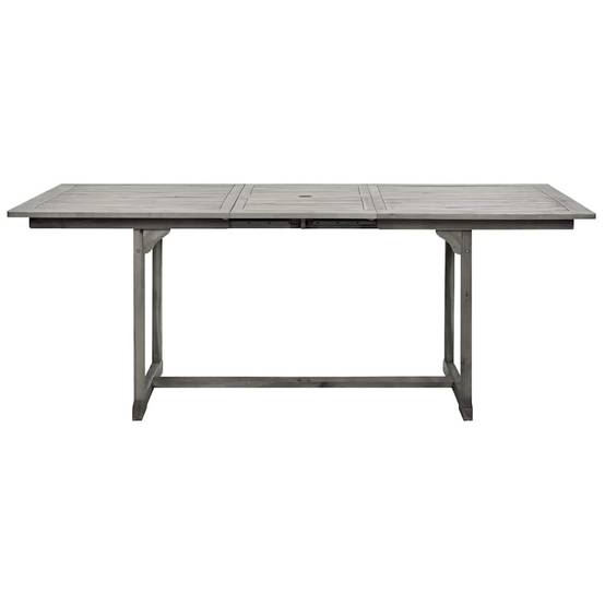Table à dîner de jardin bois d'acacia massif gris 150-200 x 100 x 75 cm - PANGIVO - Image 5