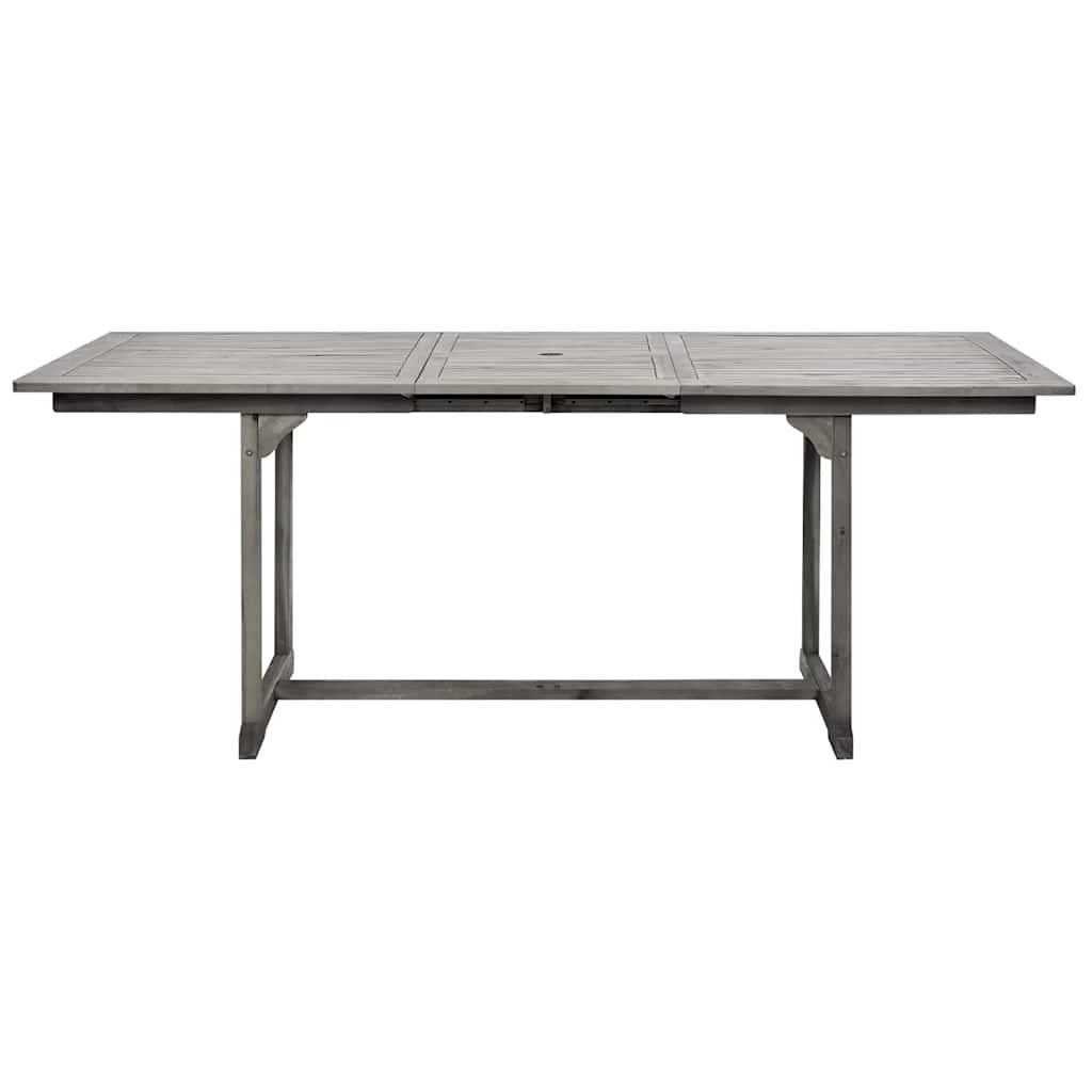 Table à dîner de jardin bois d'acacia massif gris 150-200 x 100 x 75 cm - PANGIVO - Image 5