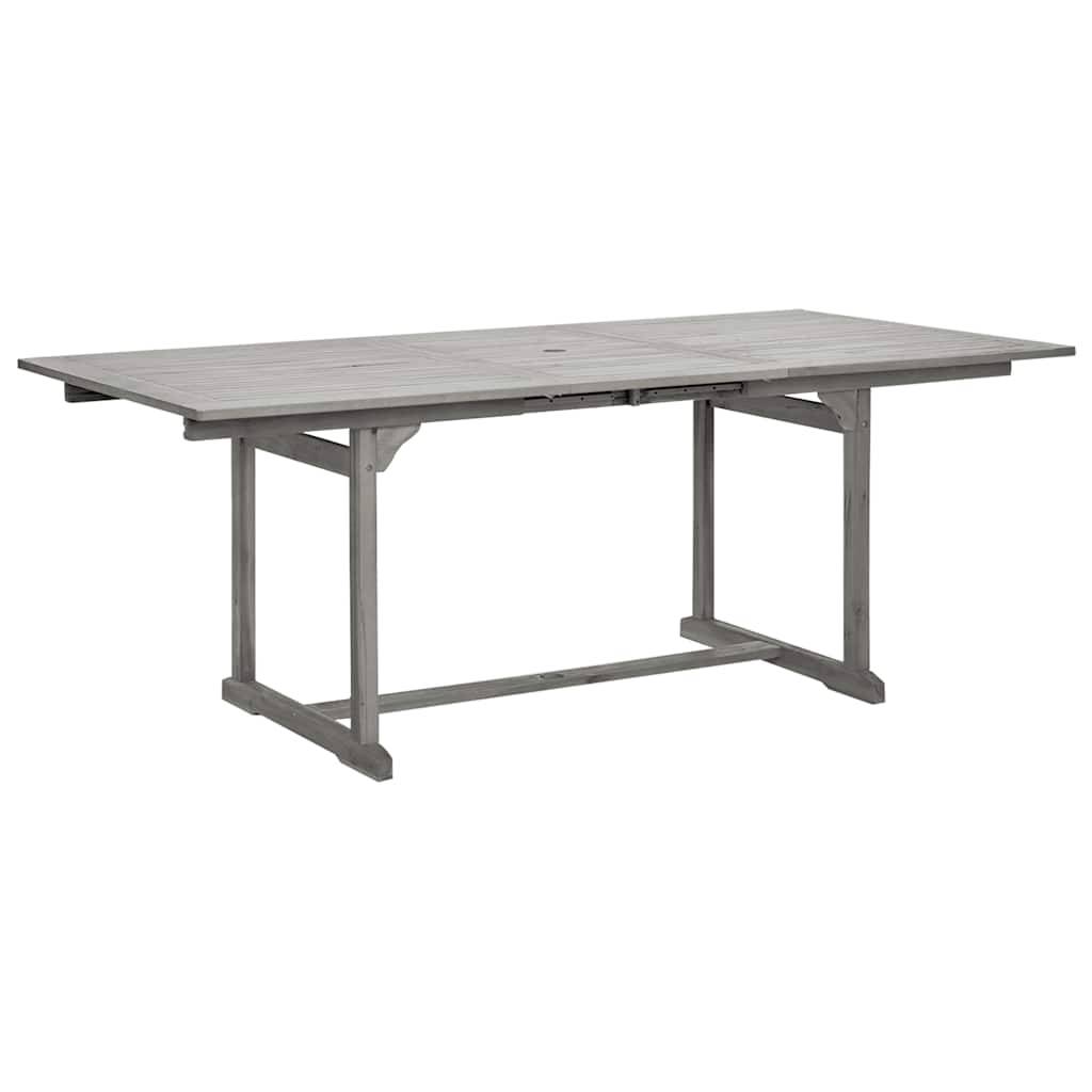 Table à dîner de jardin bois d'acacia massif gris 150-200 x 100 x 75 cm - PANGIVO - Image 2