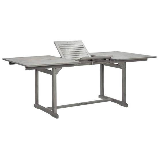 Table à dîner de jardin bois d'acacia massif gris 150-200 x 100 x 75 cm - PANGIVO - Image 1