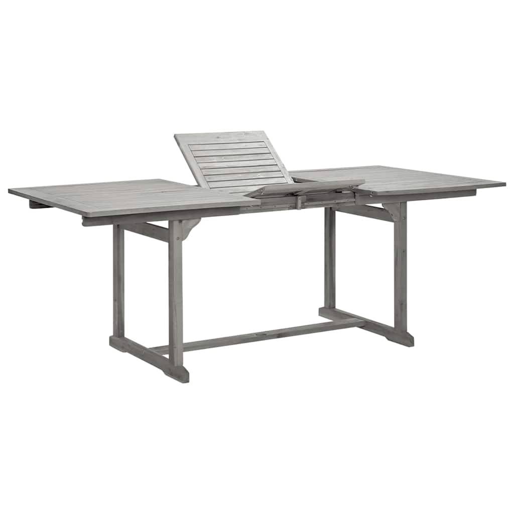 Table à dîner de jardin bois d'acacia massif gris 150-200 x 100 x 75 cm - PANGIVO - Image 1