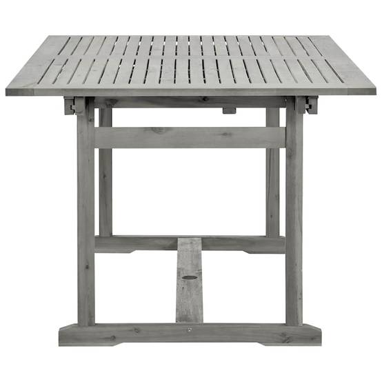 Table à dîner de jardin bois d'acacia massif gris 150-200 x 100 x 75 cm - PANGIVO - Image 6
