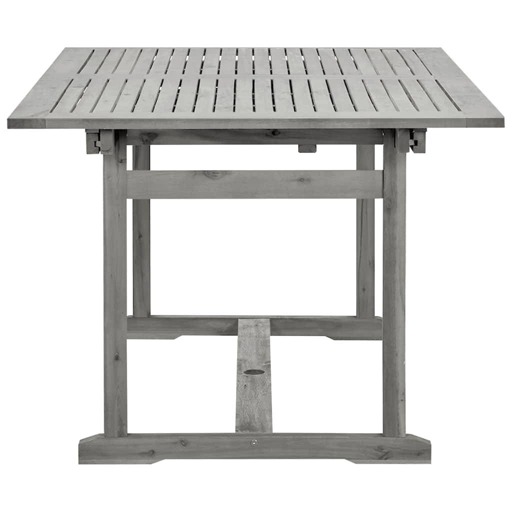 Table à dîner de jardin bois d'acacia massif gris 150-200 x 100 x 75 cm - PANGIVO - Image 6