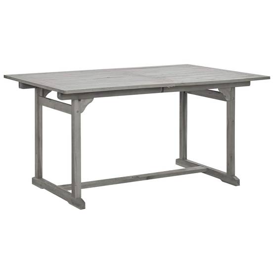 Table à dîner de jardin bois d'acacia massif gris 150-200 x 100 x 75 cm - PANGIVO - Image 3