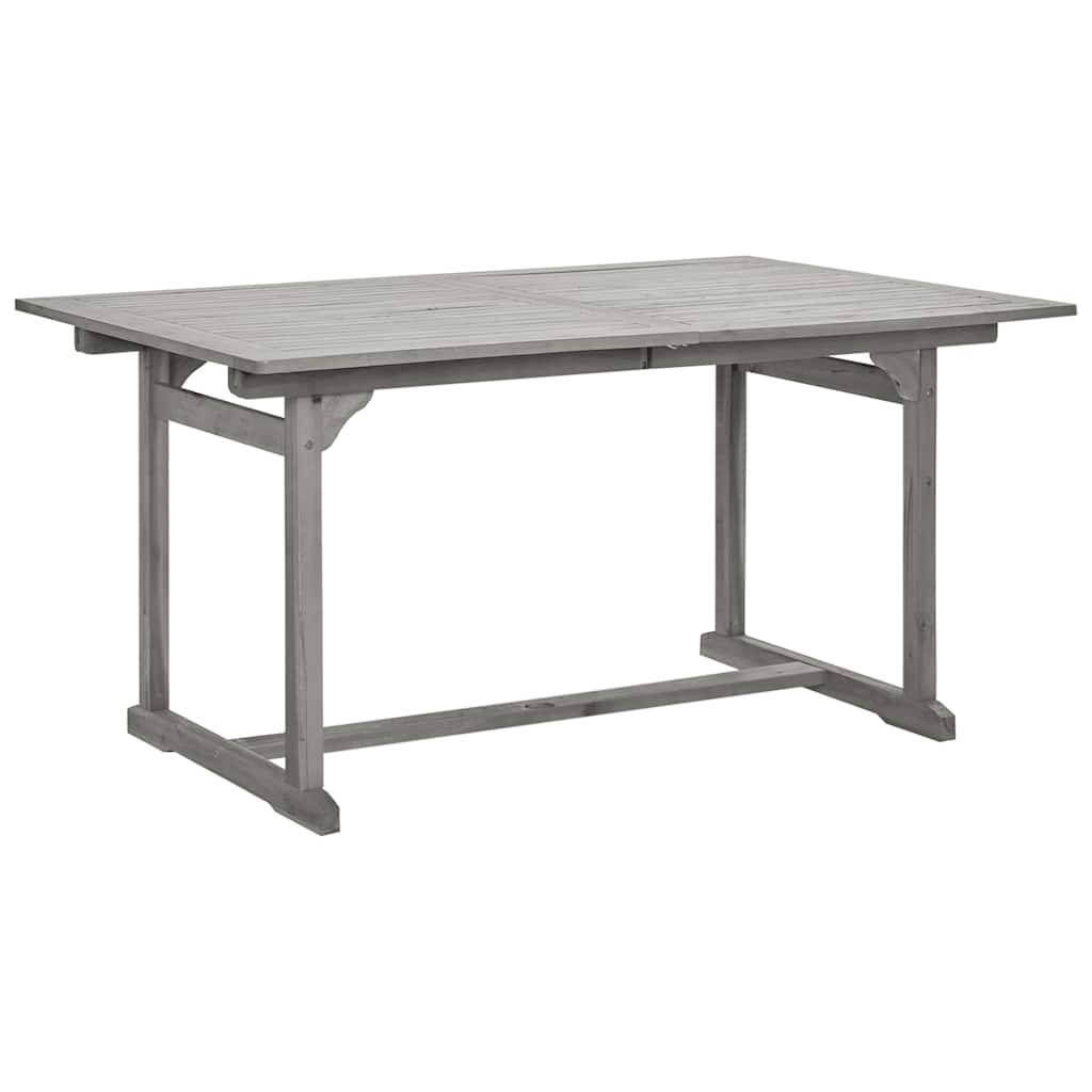 Table à dîner de jardin bois d'acacia massif gris 150-200 x 100 x 75 cm - PANGIVO - Image 3