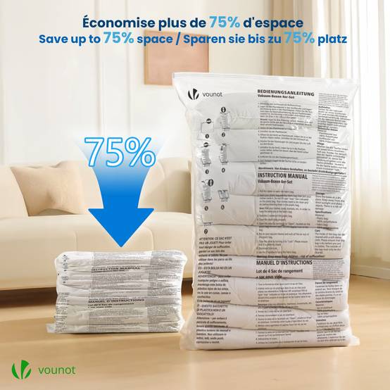 Housse de rangement sous vide grande capacite avec pompe Lot de 9 pcs - Image 7