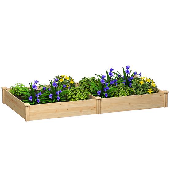Maison Chic - Carré Potager de jardin en Bois massif, Jardinière Surélevé avec séparateur, 235x121x26 cm, effet Bois Naturel - Image 3