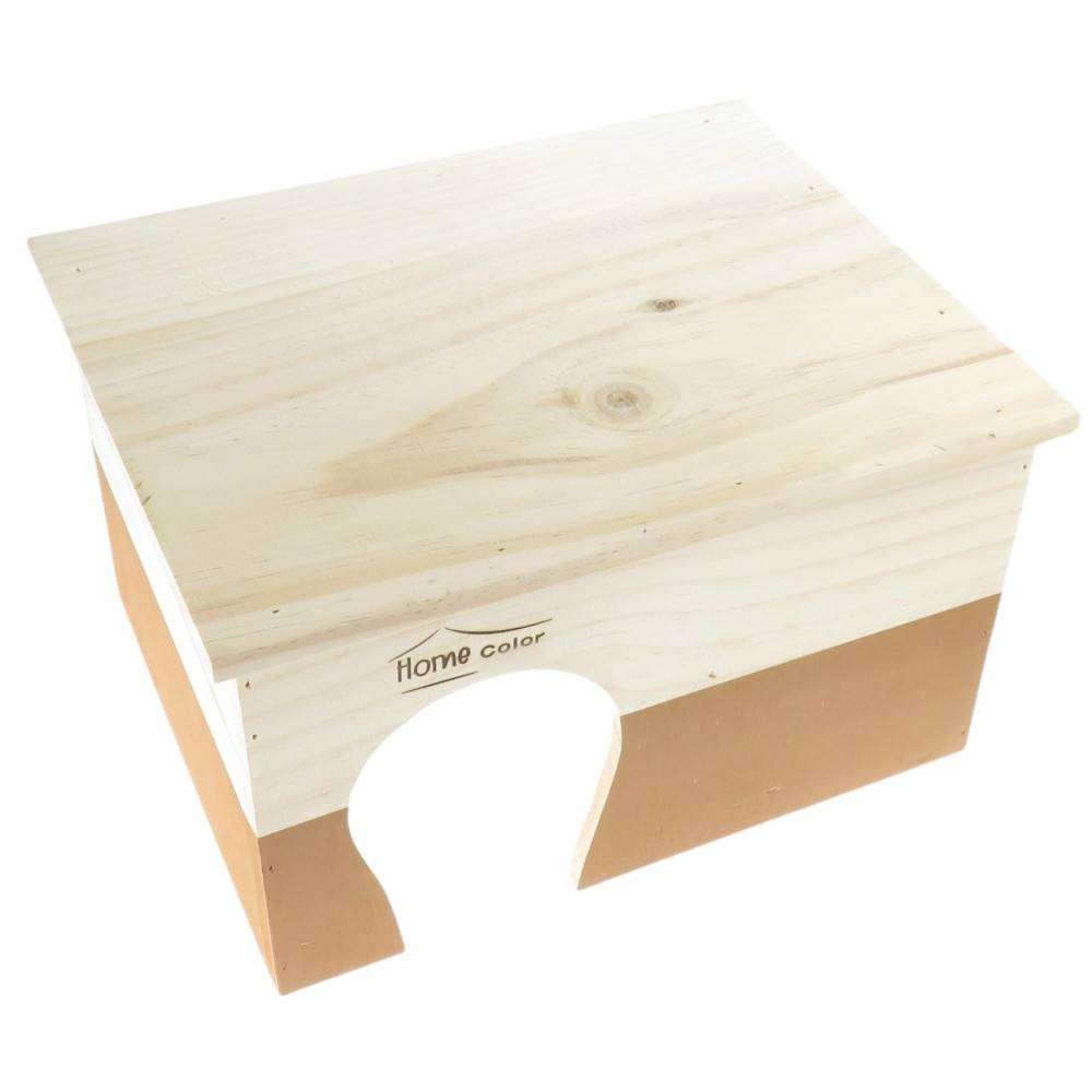 animallparadise - Maison en bois rectangulaire, caramel, 35 x 27.5 x 20 cm pour rongeur - Imagen 2