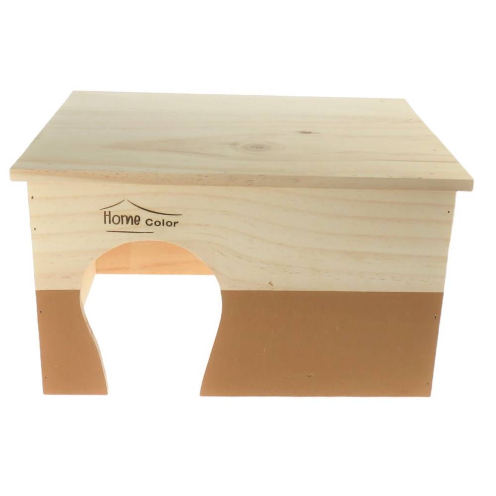 animallparadise - Maison en bois rectangulaire, caramel, 35 x 27.5 x 20 cm pour rongeur - Imagen 4