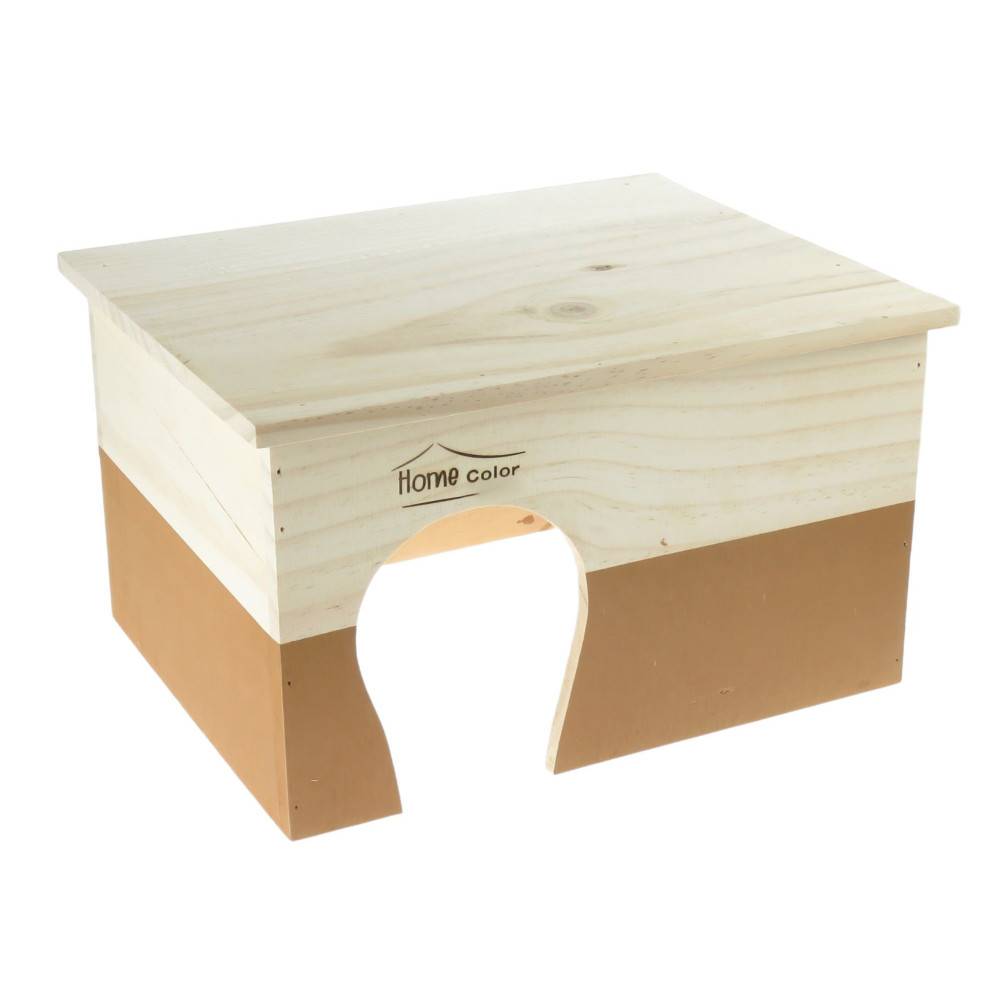 animallparadise - Maison en bois rectangulaire, caramel, 35 x 27.5 x 20 cm pour rongeur - Imagen 3