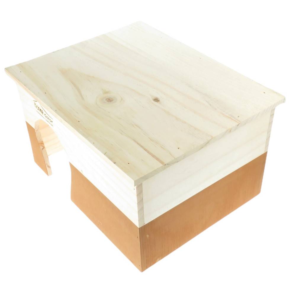 animallparadise - Maison en bois rectangulaire, caramel, 35 x 27.5 x 20 cm pour rongeur - Imagen 6