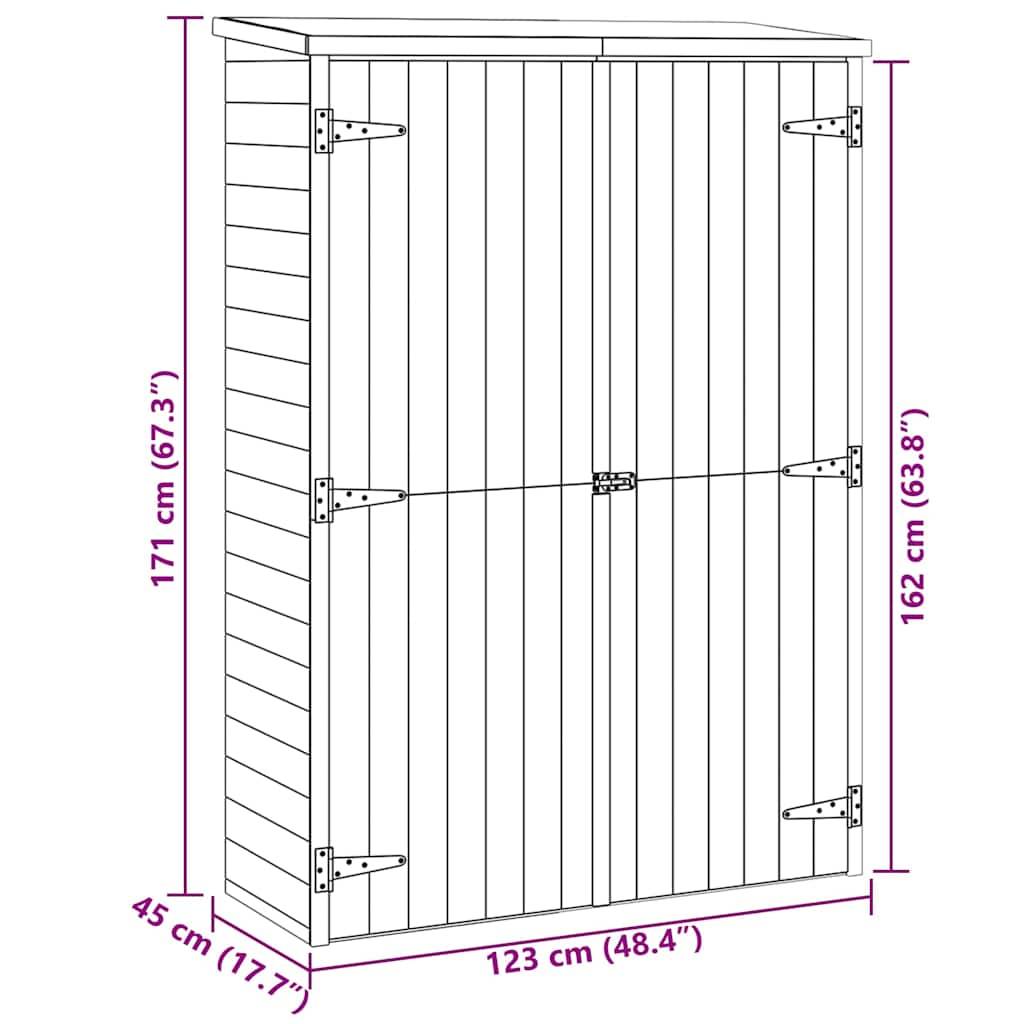Vidaxl - Abri à outils de jardin 123x45x171 cm Bois de pin imprégné vidaXL 318196 - Imagen 3